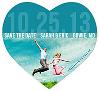 "Bold Date" Photo Heart Save the Date Magnet